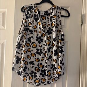 CAbi Sleeveless Cavort Blouse - Black and Orange